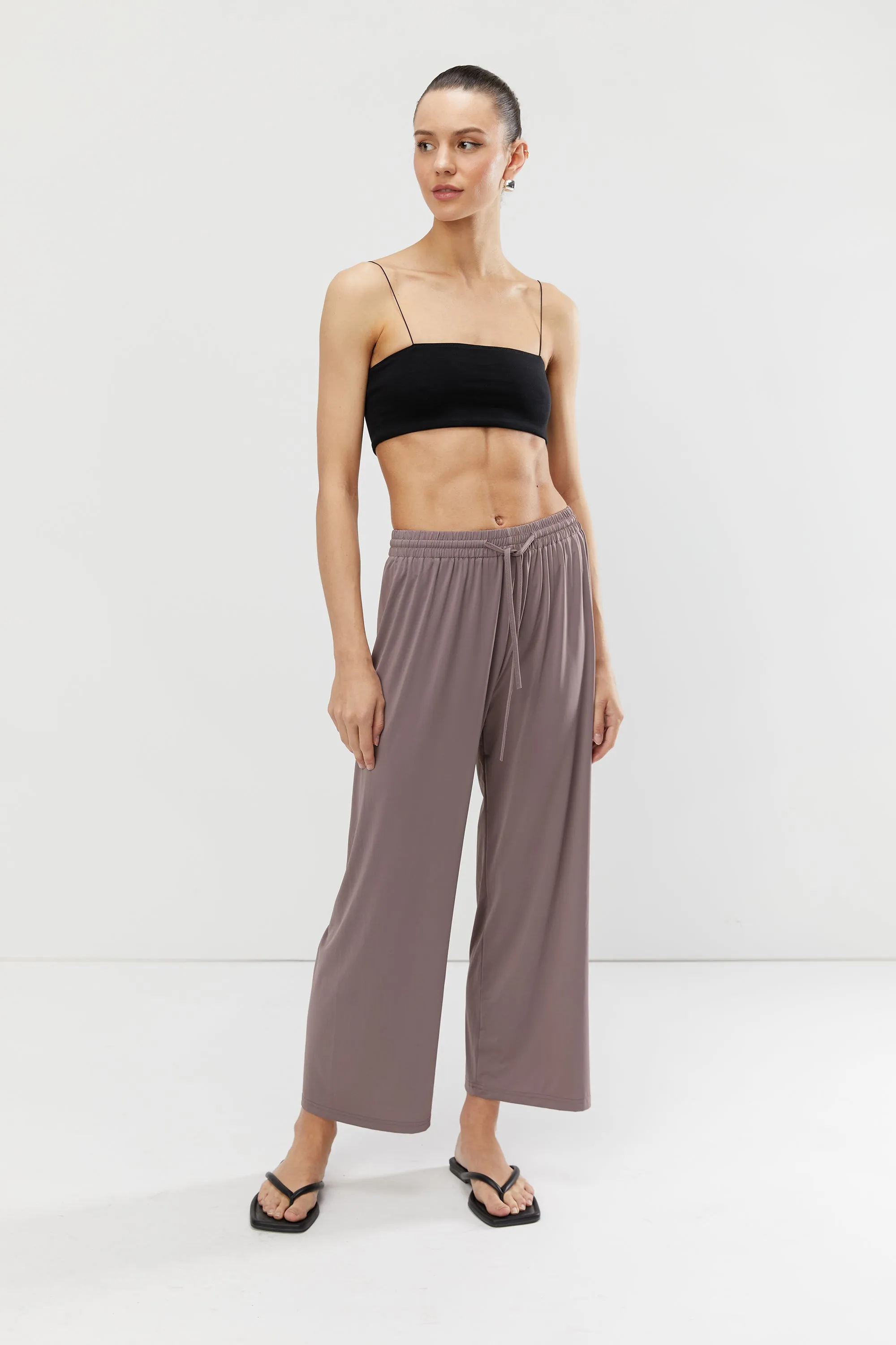 NYLON WIDE LEG PANT