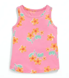 Printed Tank Top for Toddler Girls - Pink Floral