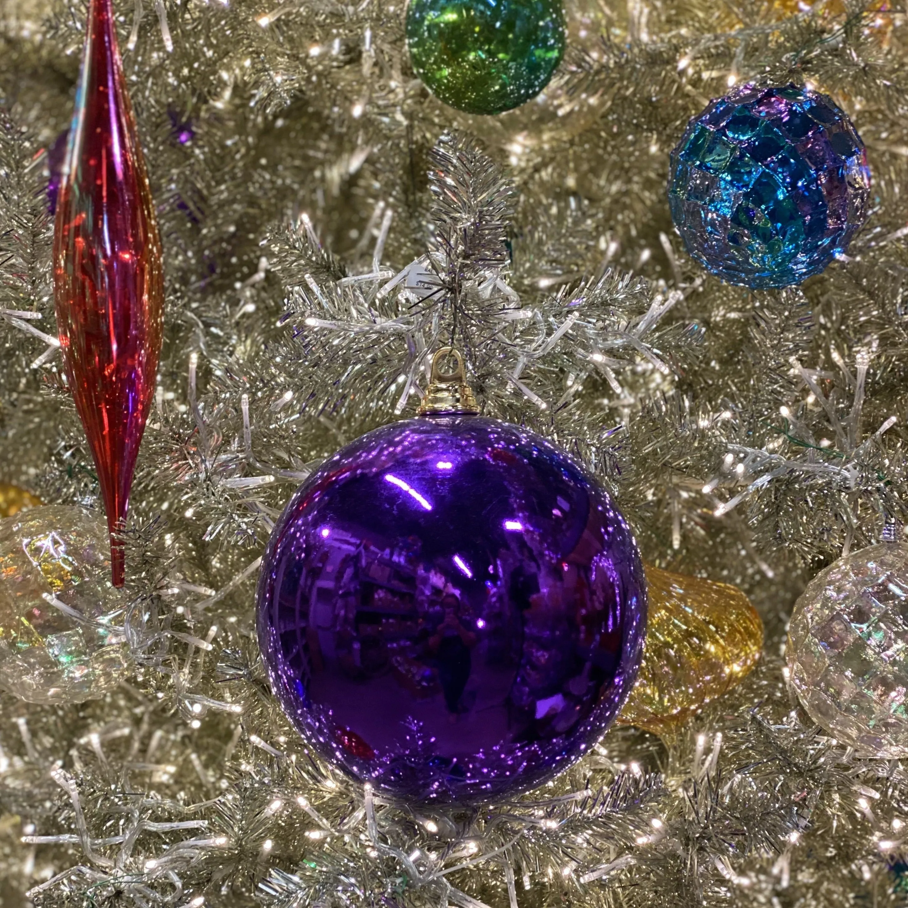 Purple Shiny Ball Ornament, 4"