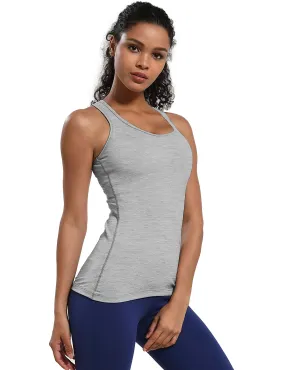 Racerback Athletic Tank Tops heathergray_Running