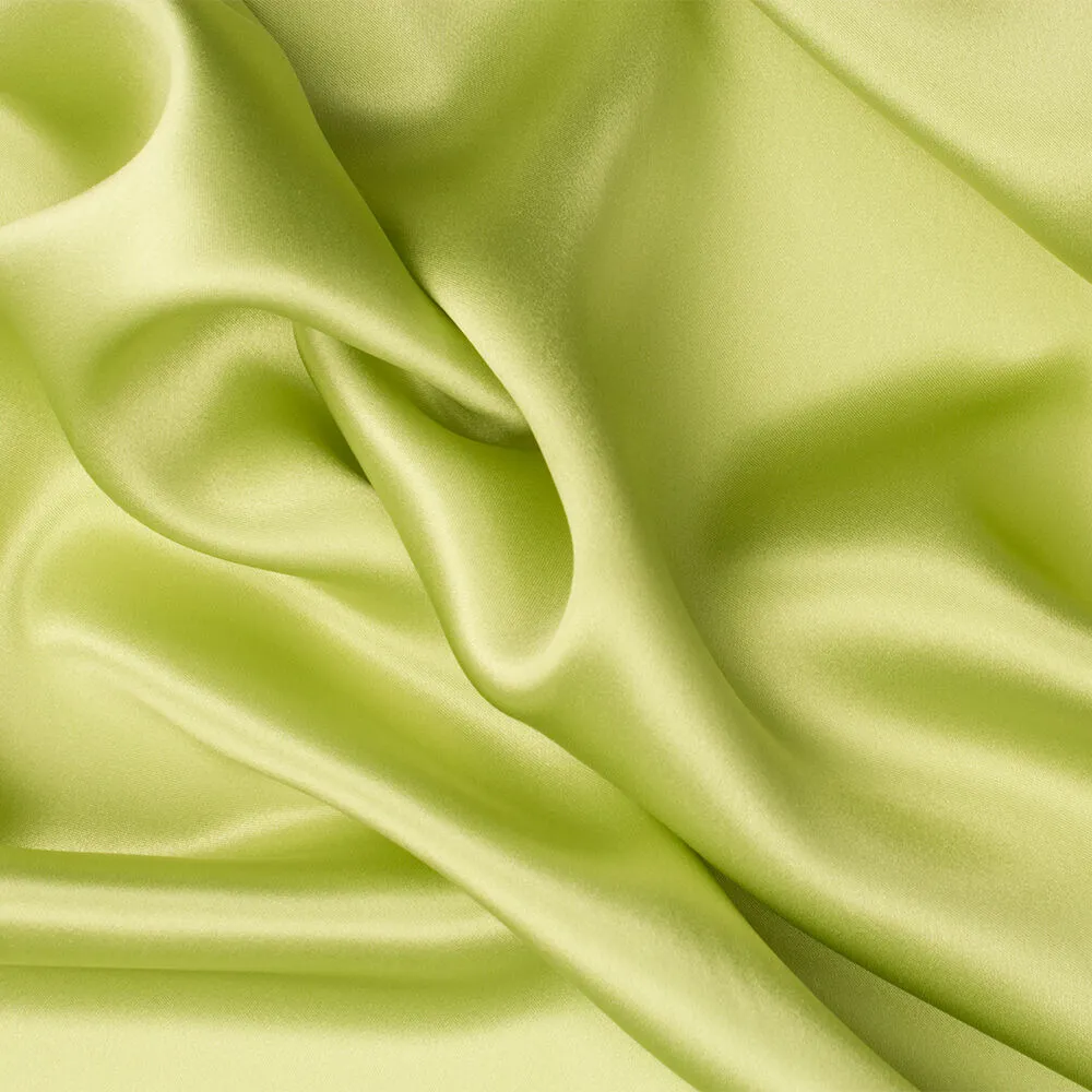 Rich Pistachio Green Silk Satin