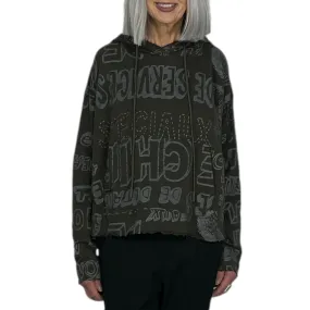 SHINY PRINT HOODIE PULLOVER