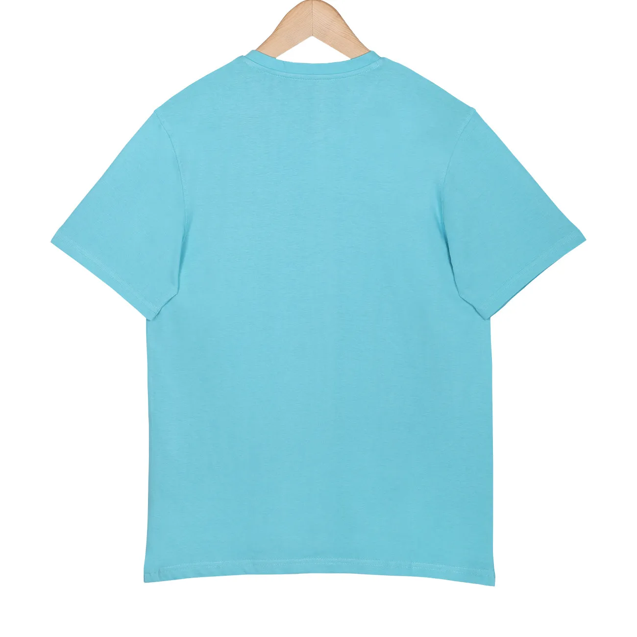 Shore leaves Soft Enzyme Washed Turquoise Blue V-Neck Cotton T-shirt