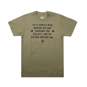 Simple Man Quote Olive Tee