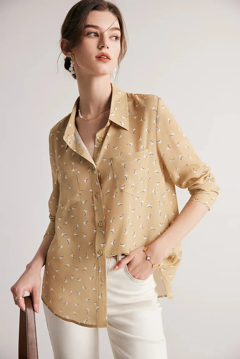 Single Breasted Chic Silk Blouse