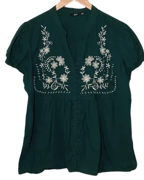 Soft Autumn Fir Floral Embroidered Shirt