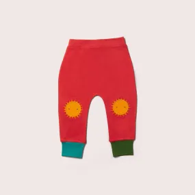 Soft Red Sun Knee Patch Joggers