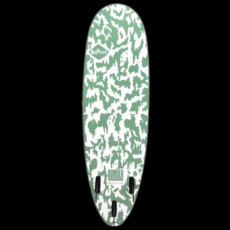 Softech Bomber 6'10 x 21 ½ x 3 Soft Surfboard - Smoke Green/White