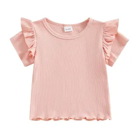 Solid Ruffled Toddler Tee