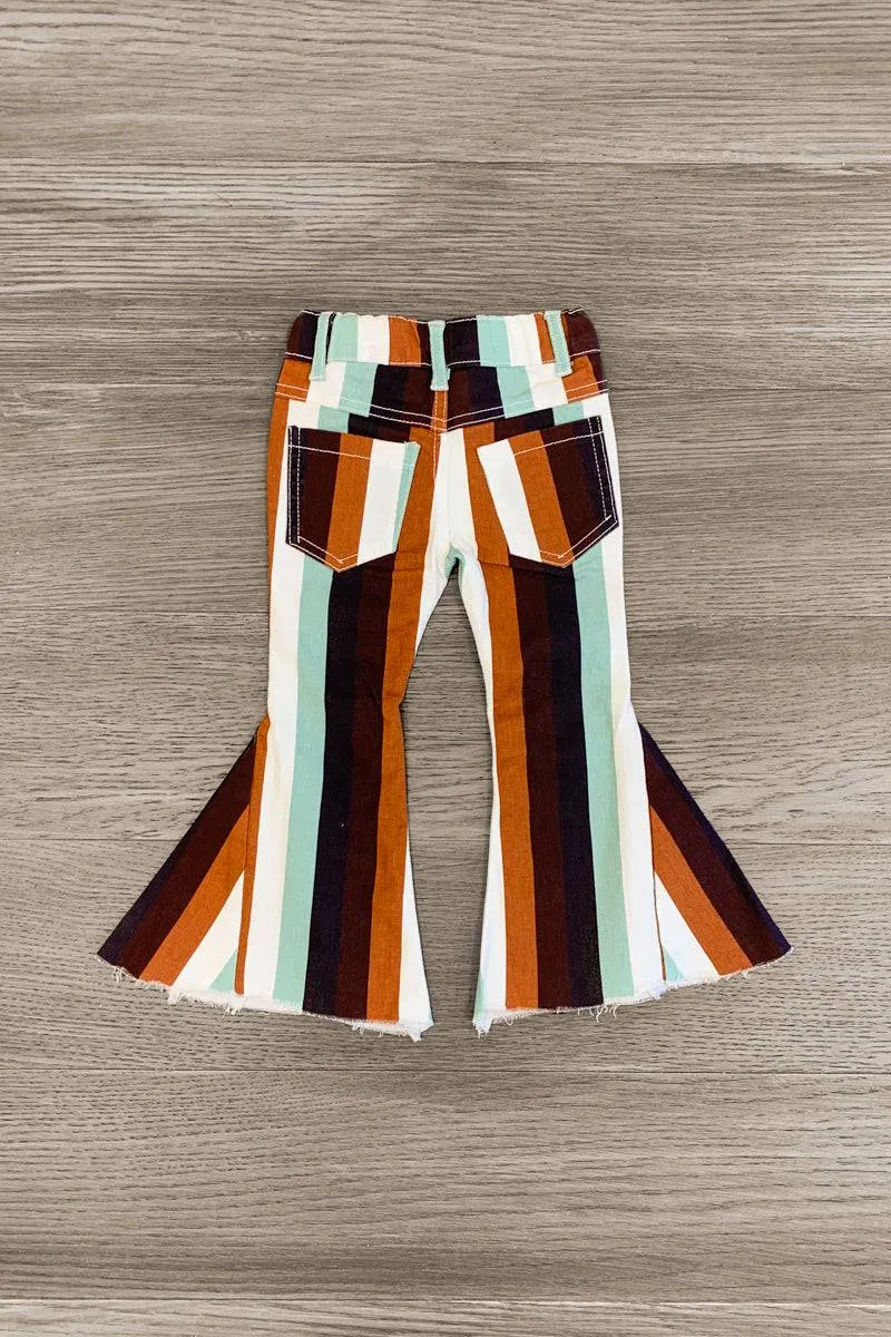 Striped Bell Bottom Jeans