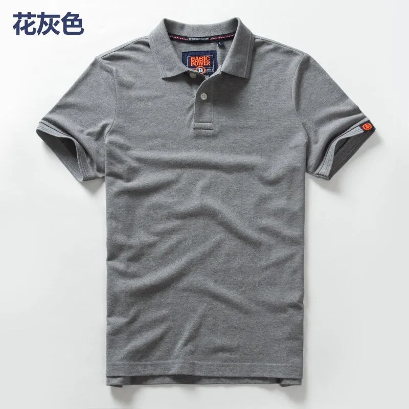 Summer Mens Polo shirts Cotton Shirts Short Sleeve Letter Embroidered Emblem Simple Shirt for Male Size M-3XL BP6900