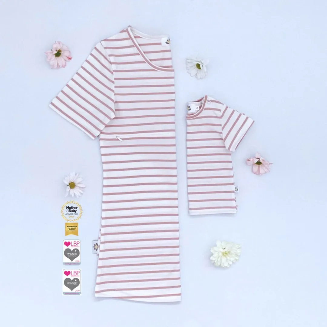 The Juno – Stripy Short-Sleeved Breastfeeding Mumma Top