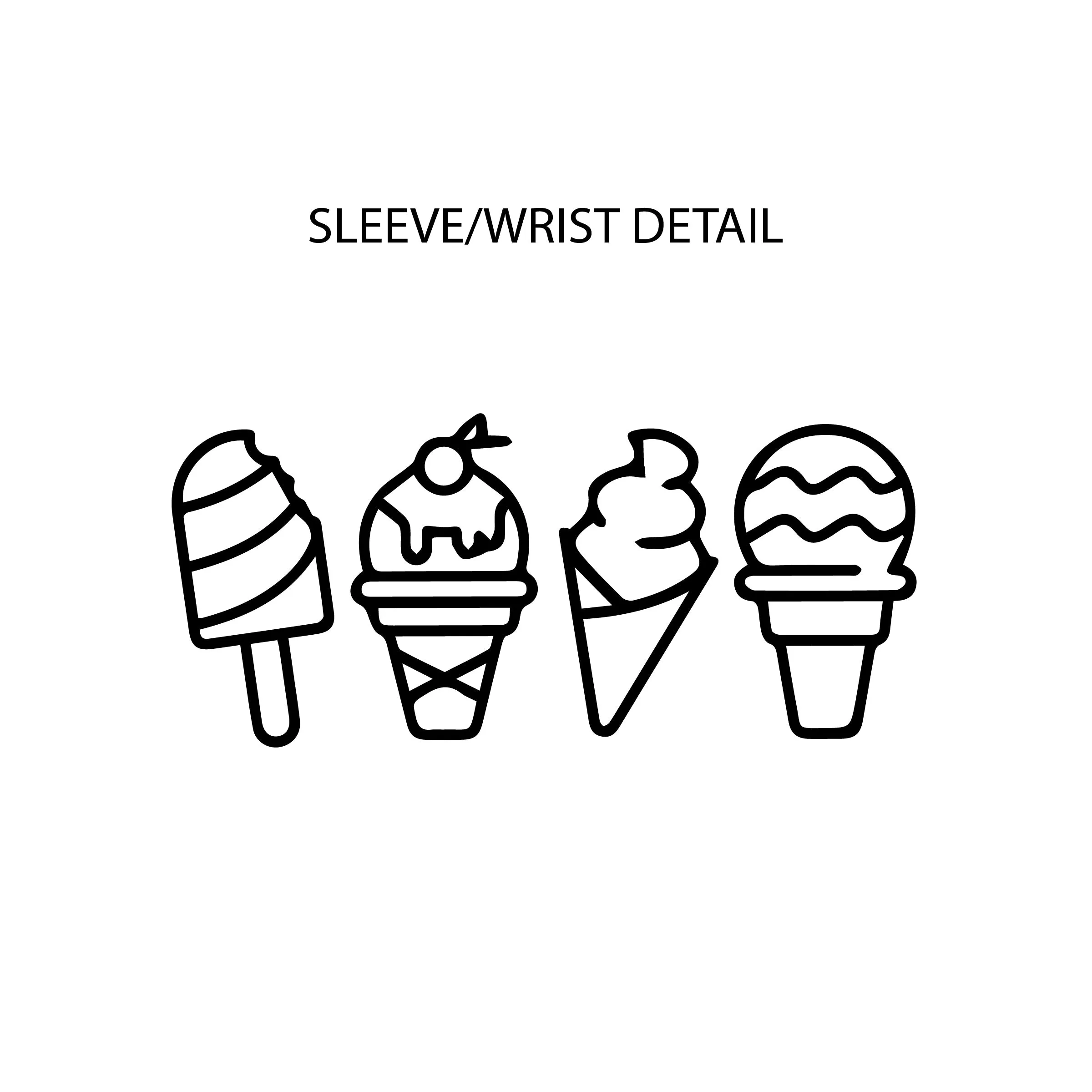 The King of Ice Cream - (Full Size) - Ice Cream Wrist Detail - Long Sleeve Child Shirt