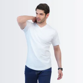 V Neck Tees White