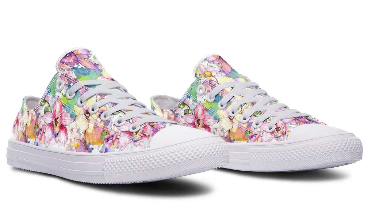 Watercolour Flowers Low Tops