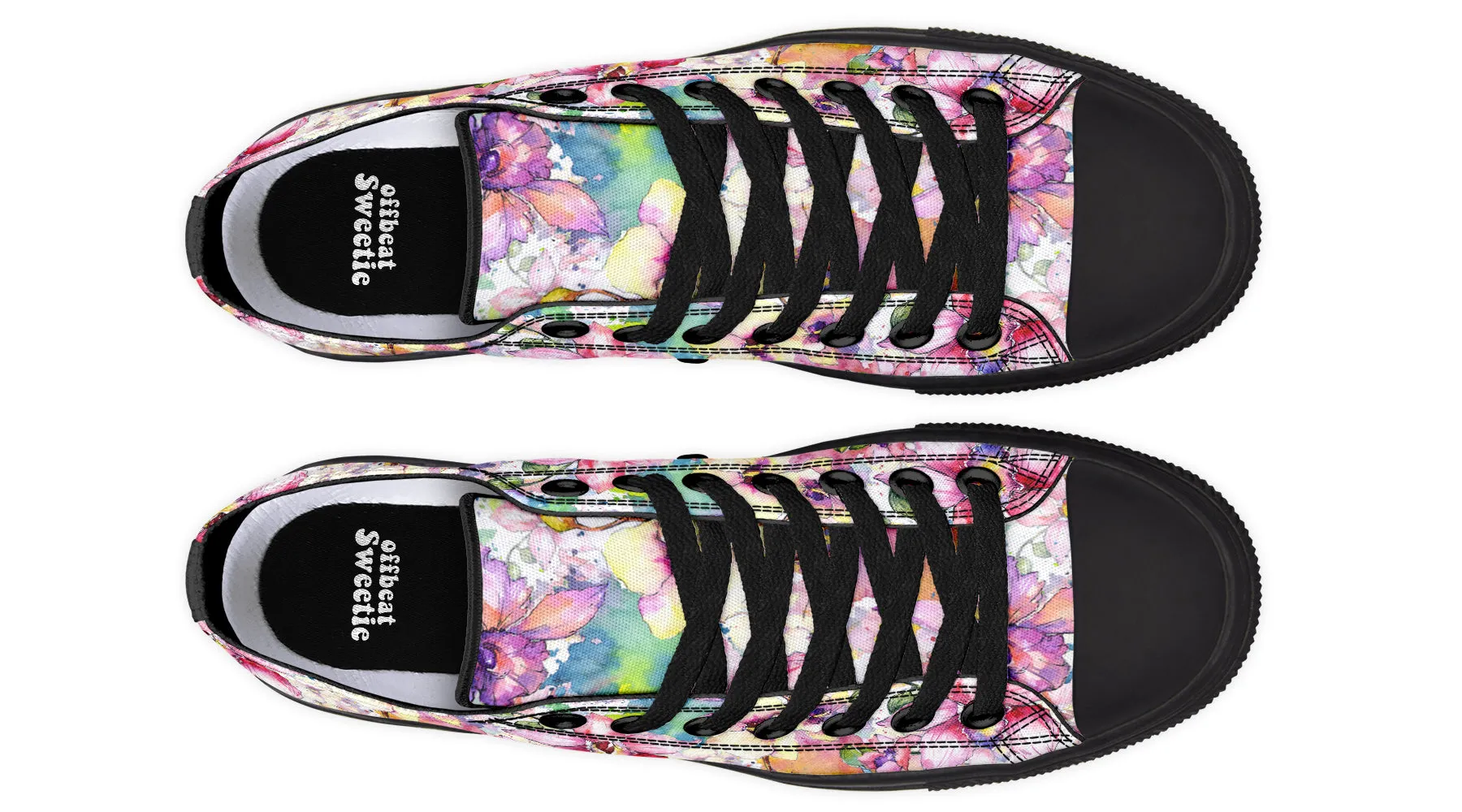 Watercolour Flowers Low Tops