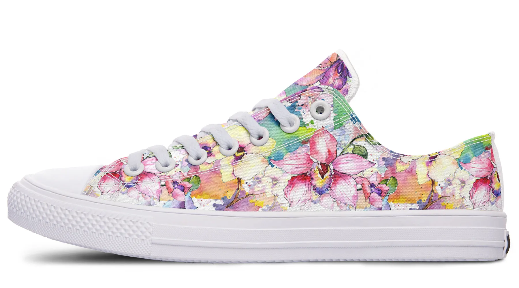 Watercolour Flowers Low Tops