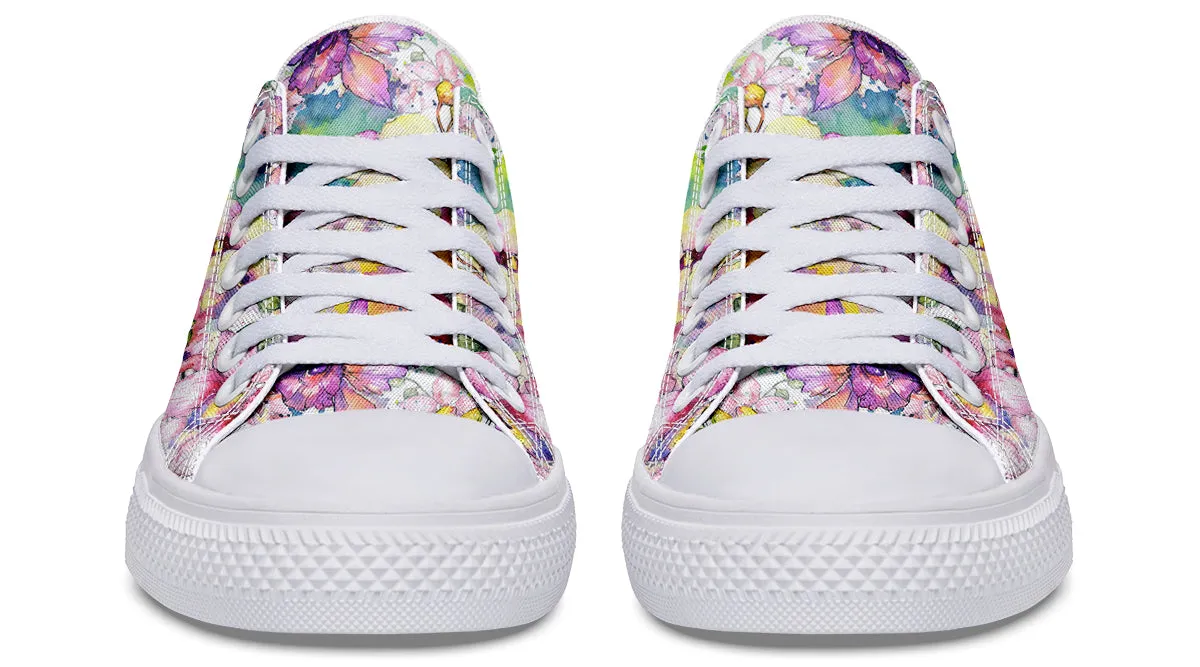 Watercolour Flowers Low Tops