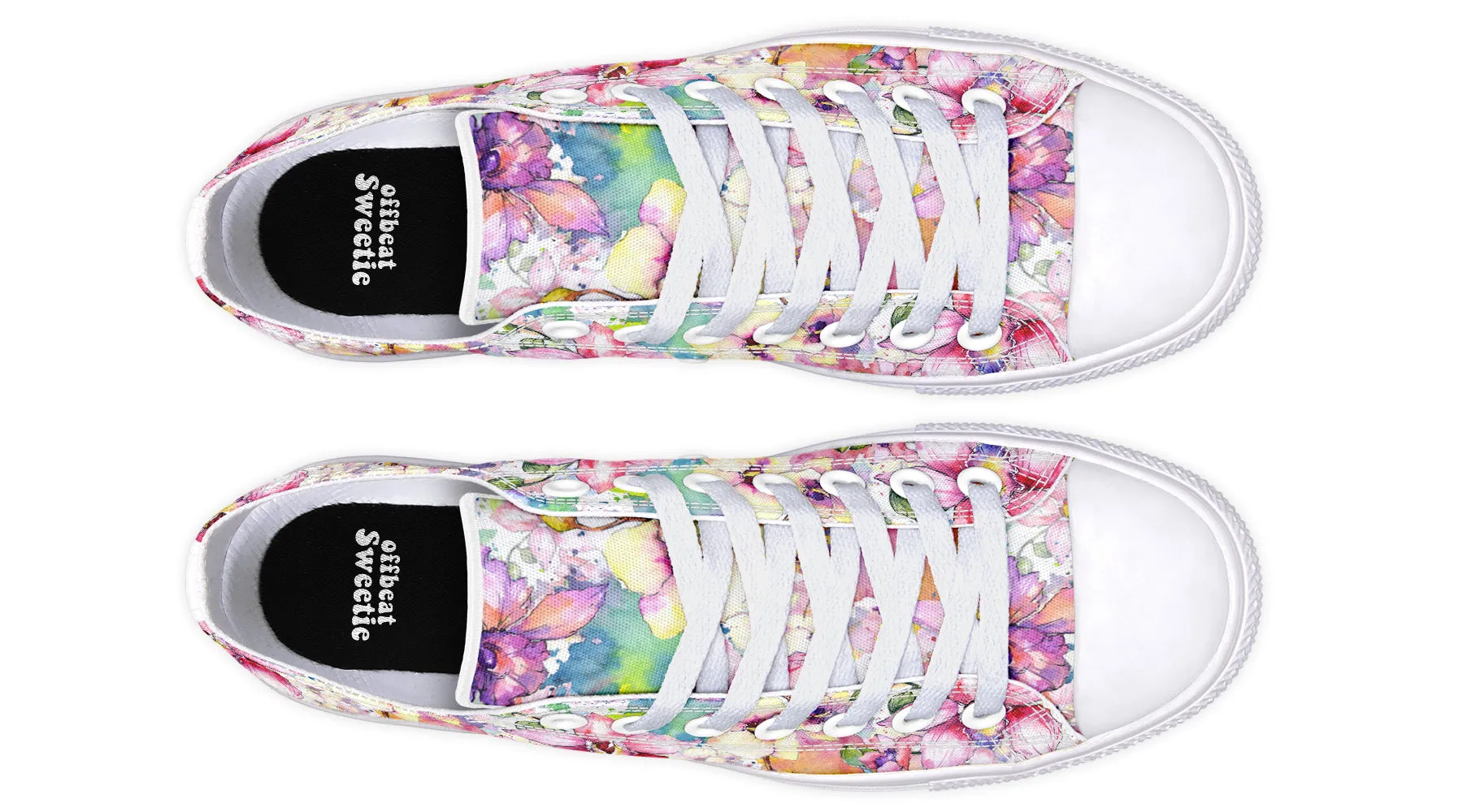 Watercolour Flowers Low Tops