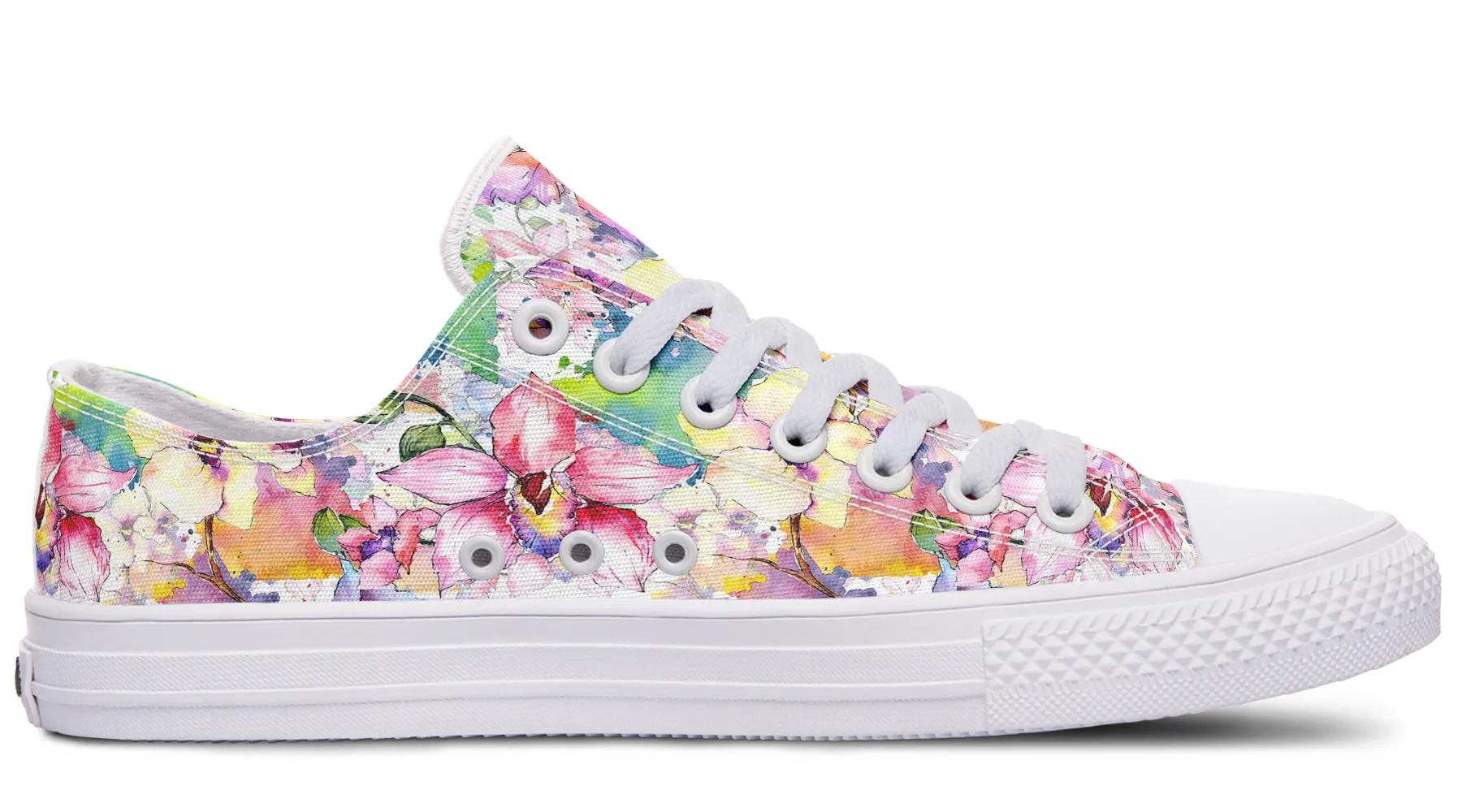 Watercolour Flowers Low Tops