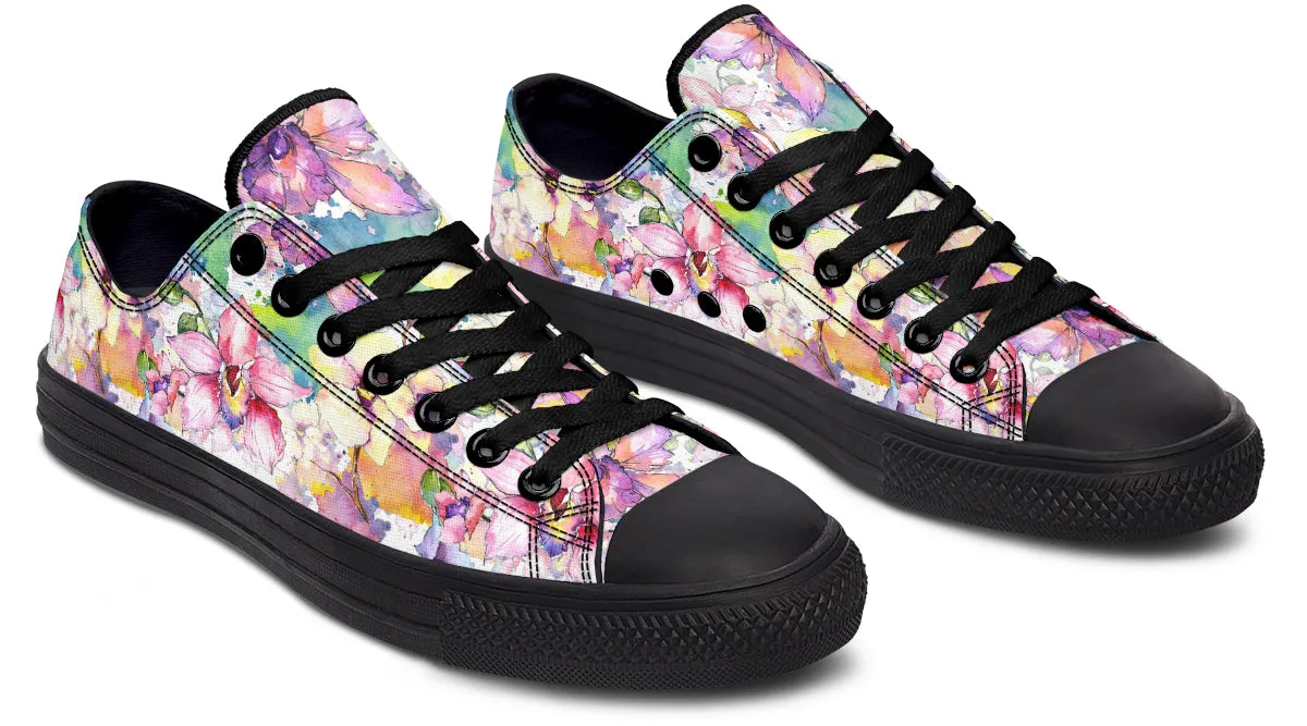 Watercolour Flowers Low Tops