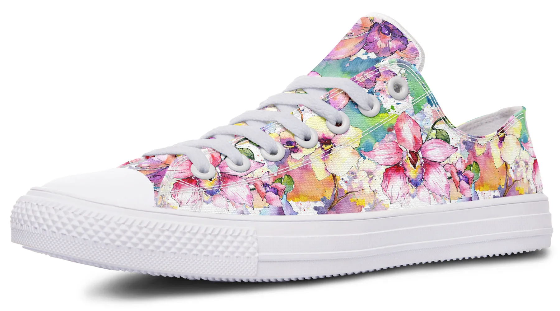 Watercolour Flowers Low Tops