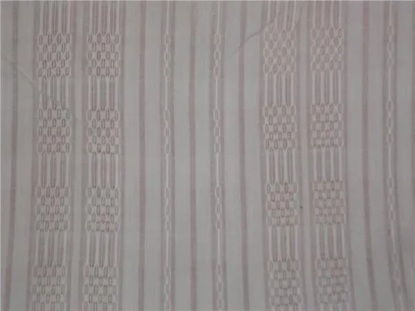 WHITE COTTON ORGANDY FABRIC LENO DOBBY STRIPES DESIGN 54&quot; wide