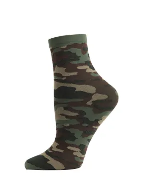 Women's You Can't See Me Camouflage Print Anklet Sock