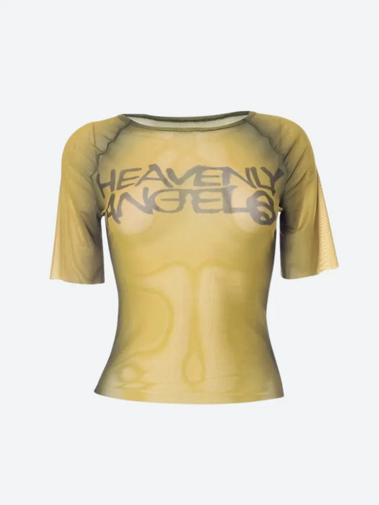 Y2K Heavenly Angels Sheer Top