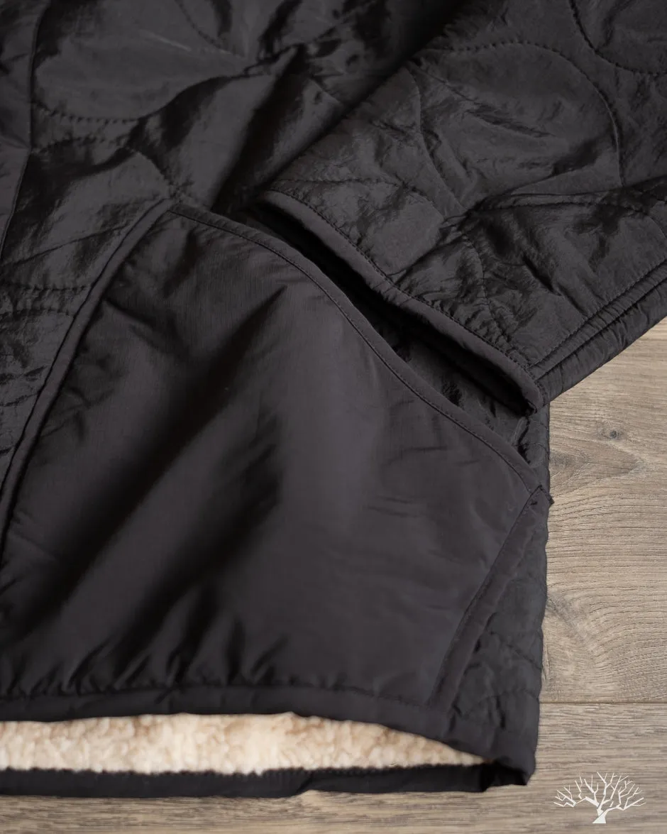 Zip Liner Jacket - Black Nylon Sherpa