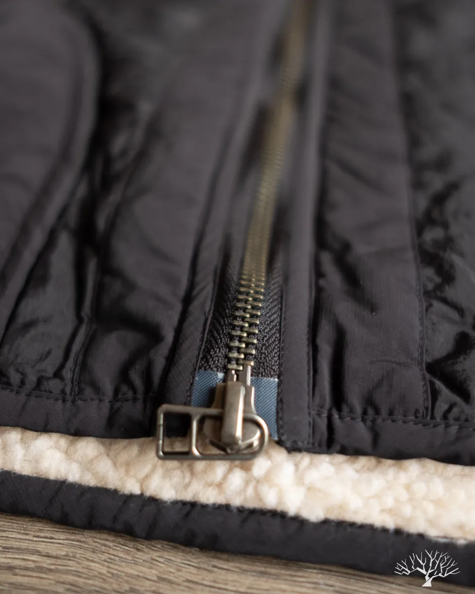 Zip Liner Jacket - Black Nylon Sherpa